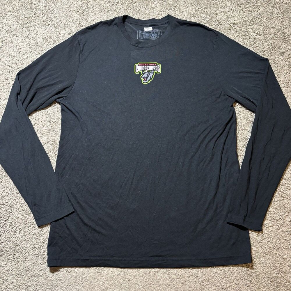 MILB Round Rock Chupacabras Black Long Sleeve Athletic Shirt Mens XL Team Issue